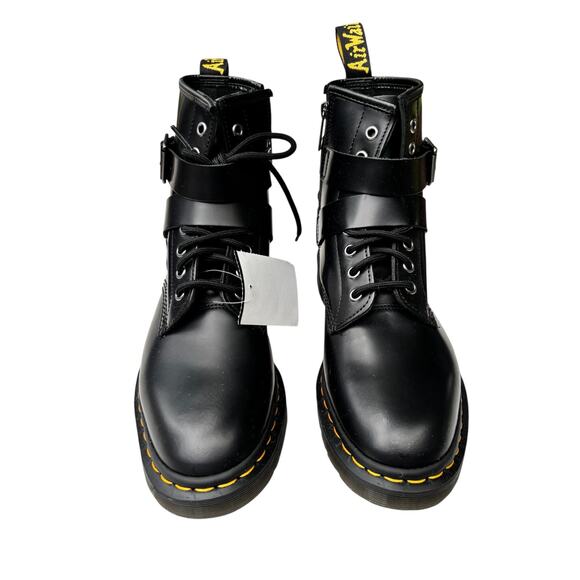 Dr Martens Boots Women's 9 Black Cristofor Leather Moto Harness Buckle - Picture 4 of 9